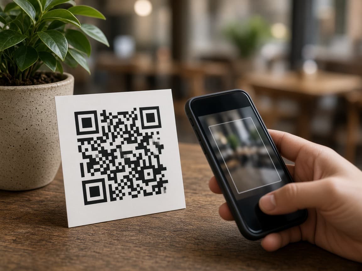 Donor scanning a printed QR to give on their phone